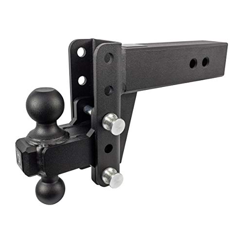 BulletProof Hitches 3.0" Adjustable Extreme Duty (36,000lb Rating) Drop/Rise Trailer Hitch with 2" and 2 5/16" Dual Ball (Black Textured Powder Coat, Solid Steel)