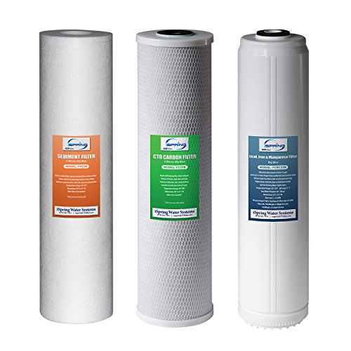 iSpring F3WGB32BPB 4.5? x 20? 3-Stage Whole House Water Filter Replacement Pack with Sediment, Carbon Block, and Lead Reducing Cartridges, Fits WGB32B-PB, White