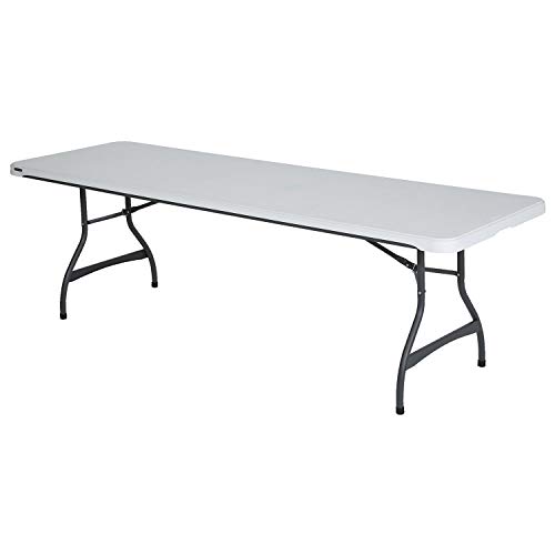 Lifetime 22980 Folding Utility Table, 8 Feet, White Granite