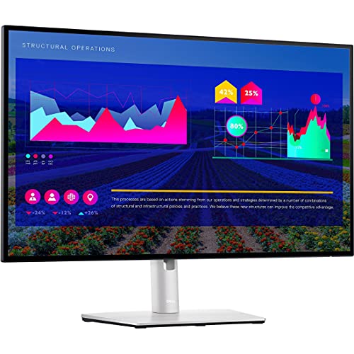 Dell U2722D - 27-inch QHD (2560 x 1440) 16:9 UltraSharp Monitor with Comfortview Plus, 60Hz Refresh Rate, 100% sRGB, 1.07 Billion Colors, Platinum Silver