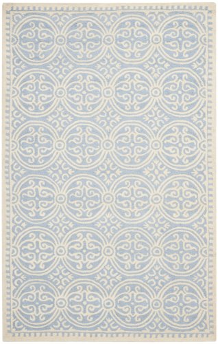 Safavieh Contemporary Rug - Cambridge Wool Pile -Light Blue/Ivory Style-A Light Blue/Ivory/Contemporary/6'L x 6'W/Round
