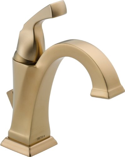 Delta Faucet Dryden Single Hole Bathroom Faucet, Gold Bathroom Faucet, Single Handle, Diamond Seal Technology, Metal Drain Assembly, Champagne Bronze 551-CZ-DST