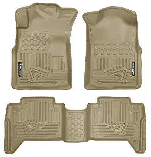 Husky Liners - 98953 Fits 2005-15 Toyota Tacoma Double Cab Weatherbeater Front & 2nd Seat Floor Mats (Footwell Coverage) Tan