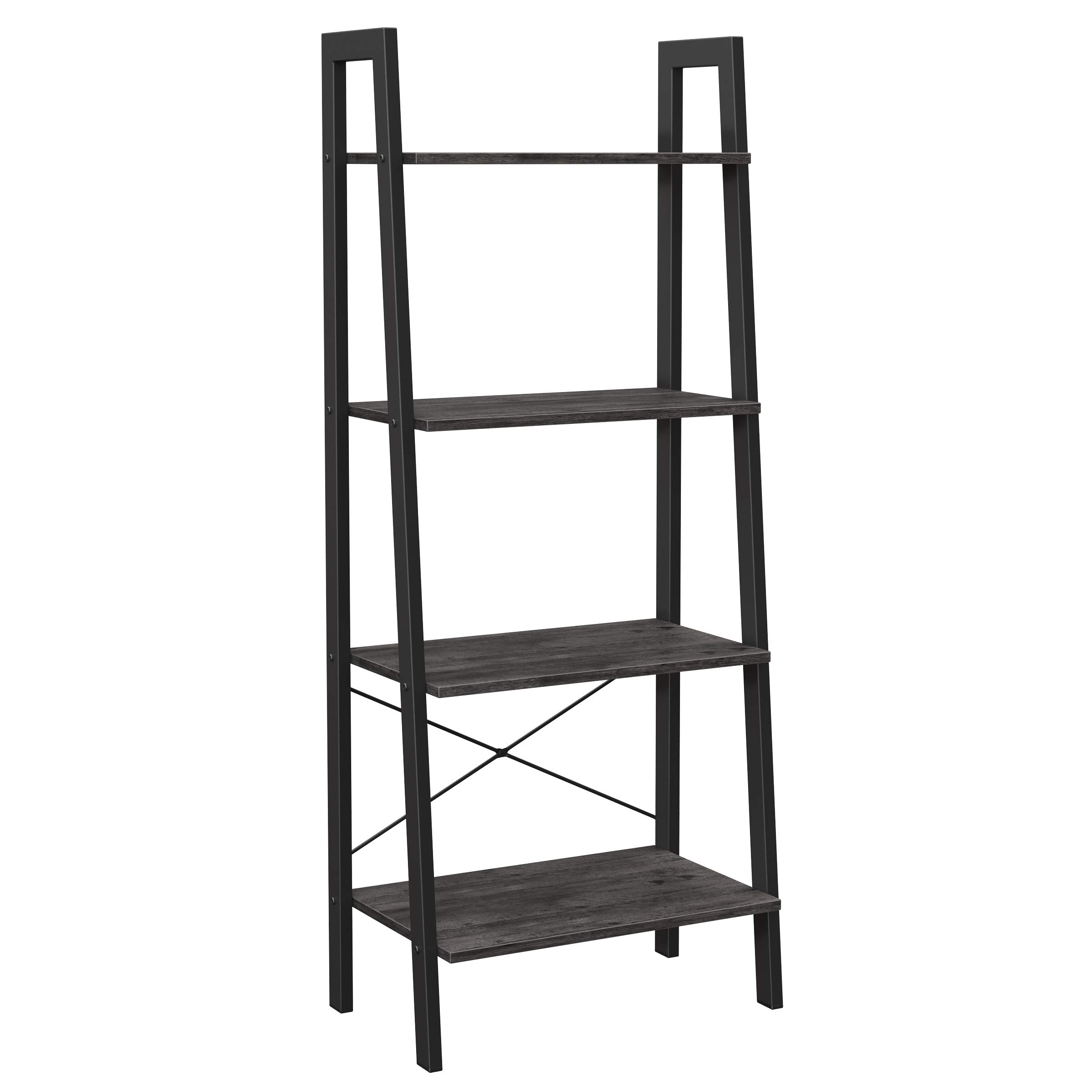 VASAGLE ALINRU Ladder Shelf, 4-Tier Bookshelf, Free Standing Storage Shelves