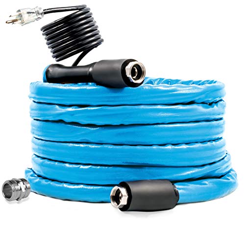 Camco 50ft Cold Weather Heated Drinking Water Hose Can Withstand Temperatures Down to -40°F/C - Lead and BPA Free, Reinforced for Maximum Kink Resistance 5/8
