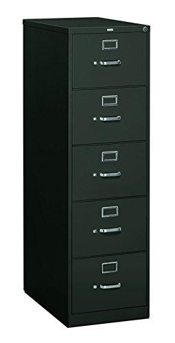 HON 5 Drawer Filing Cabinet - 310 Series Full-Suspension Legal File Cabinet, 26-1/2-Inch Drawers, Charcoal (H315c)