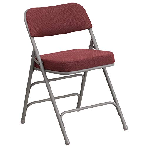 Flash Furniture HERCULES Series Premium Curved Triple Braced & Double Hinged Fabric Metal Folding Chair
