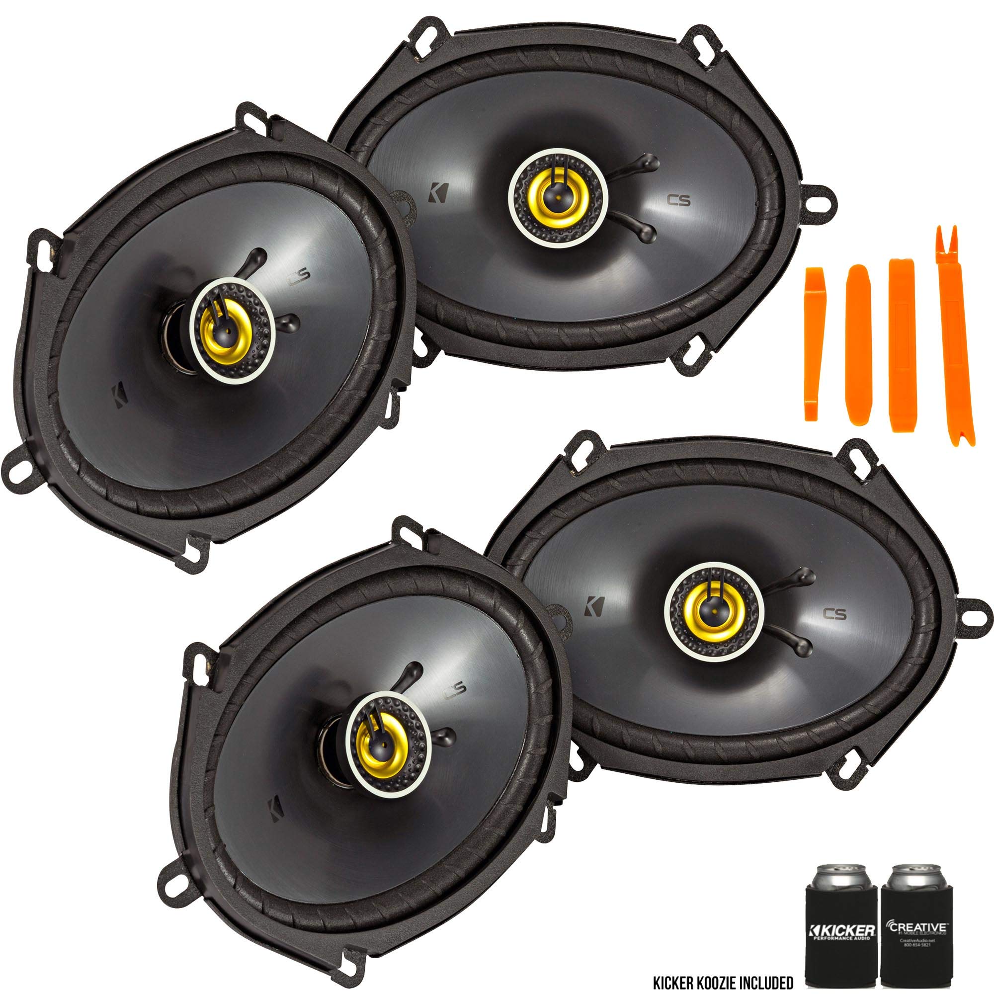 Kicker 46CSC684 - Two Pairs of CS-Series CSC68 6x8-Inch (160x200mm) Coaxial Speakers, 4-Ohm (2 Pairs)