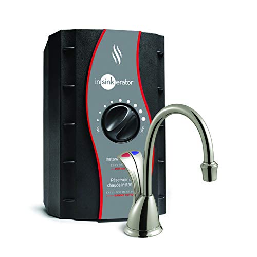 InSinkErator Wave Instant Hot and Cold Water Dispenser System, Faucet & Tank, Satin Nickel, HC-Wave-SN