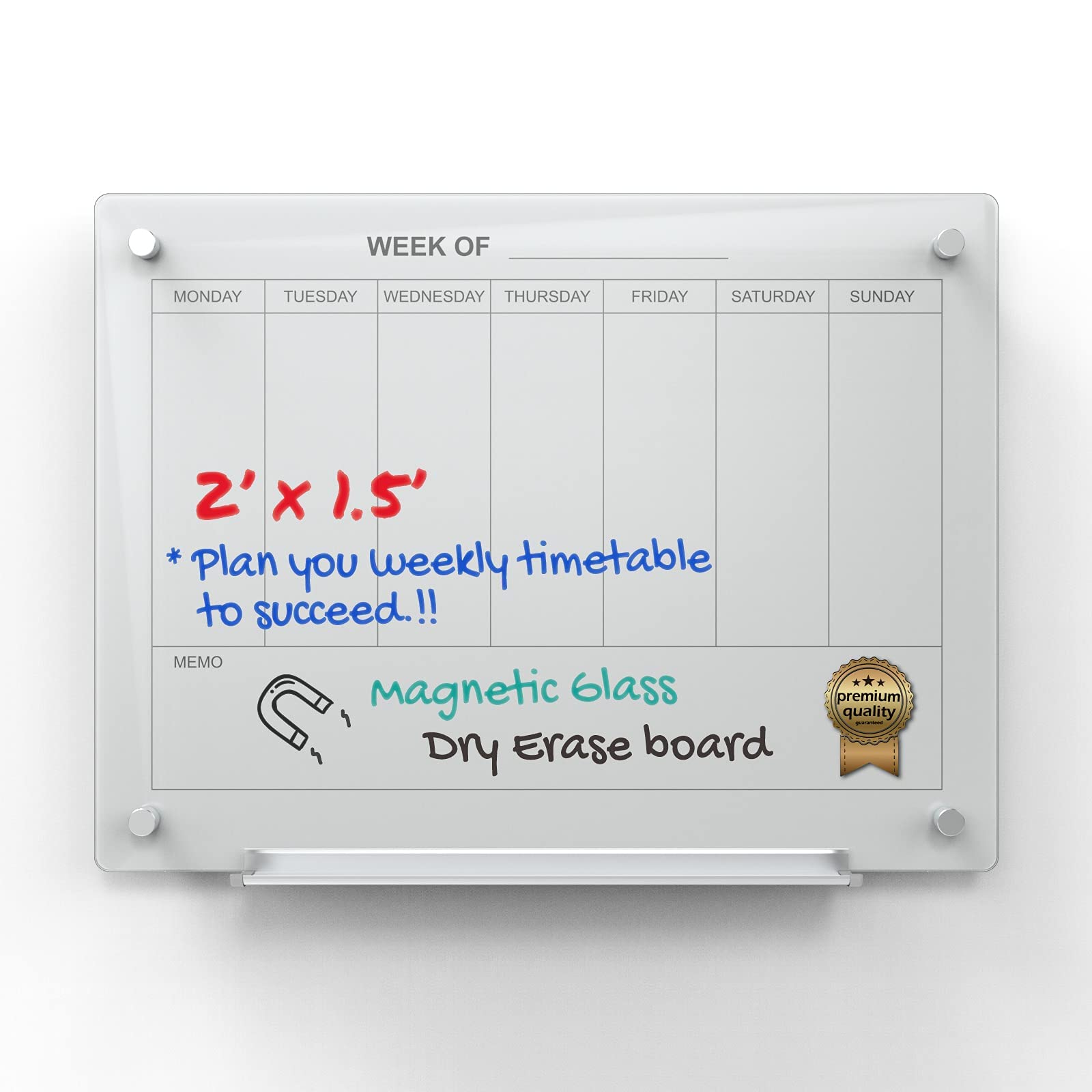 Audio-Visual Direct Magnetic Glass Dry-Erase Board Set -