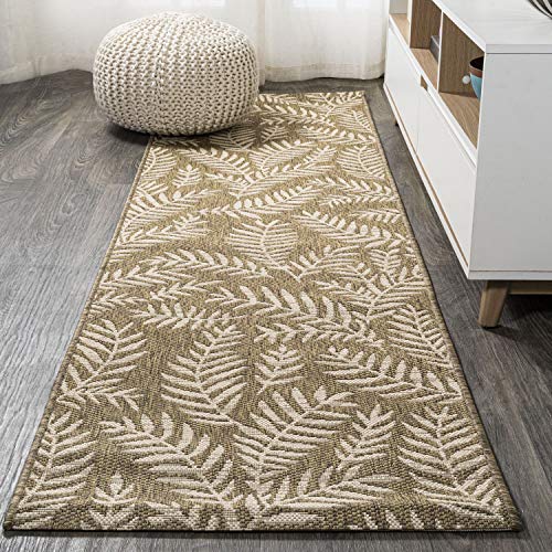 JONATHAN Y Nevis Palm Frond Indoor/Outdoor Navy Runner Rug Coastal, Casual, Country & Floral, Outdoor EasyCleaning,HighTraffic,LivingRoom,Backyard, Non Shedding