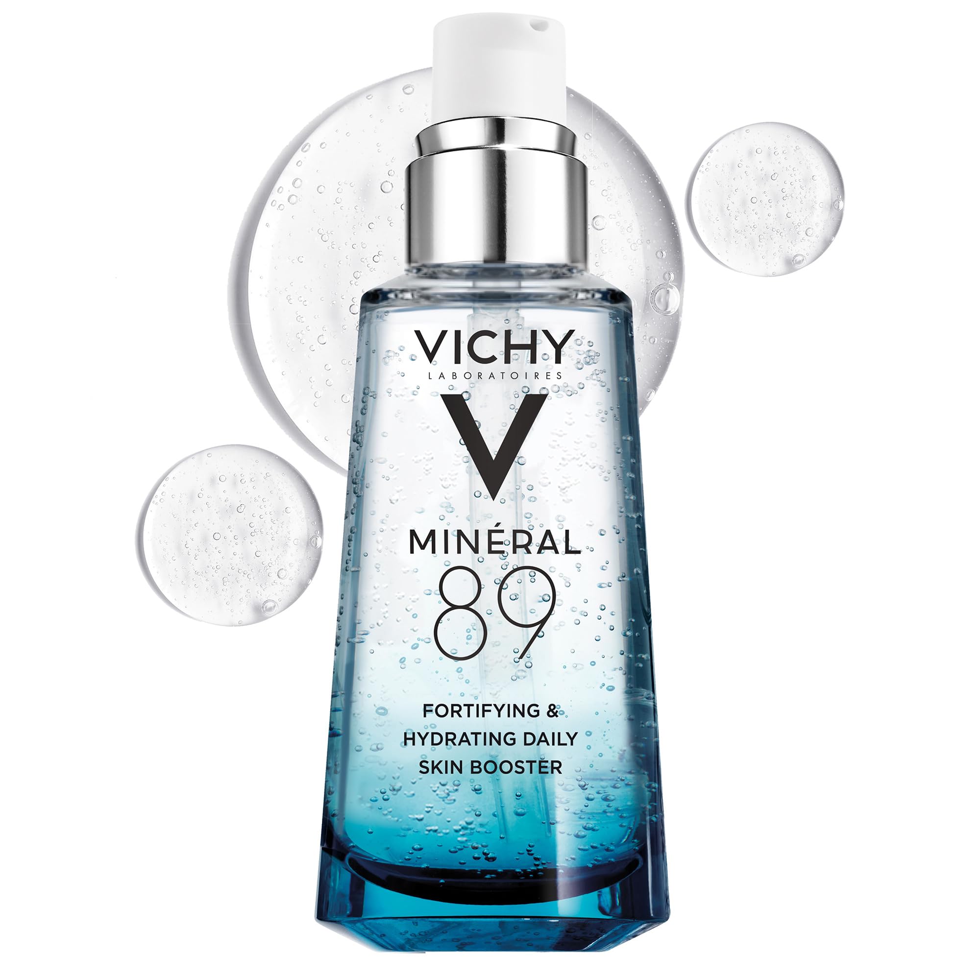 Vichy Mineral 89 Face Serum | Facial Gel Moisturizer and Pure Hyaluronic Acid Moisturizing and Hydrating Serum for Sensitive and Dry Skin | 1.7 Fl. Oz