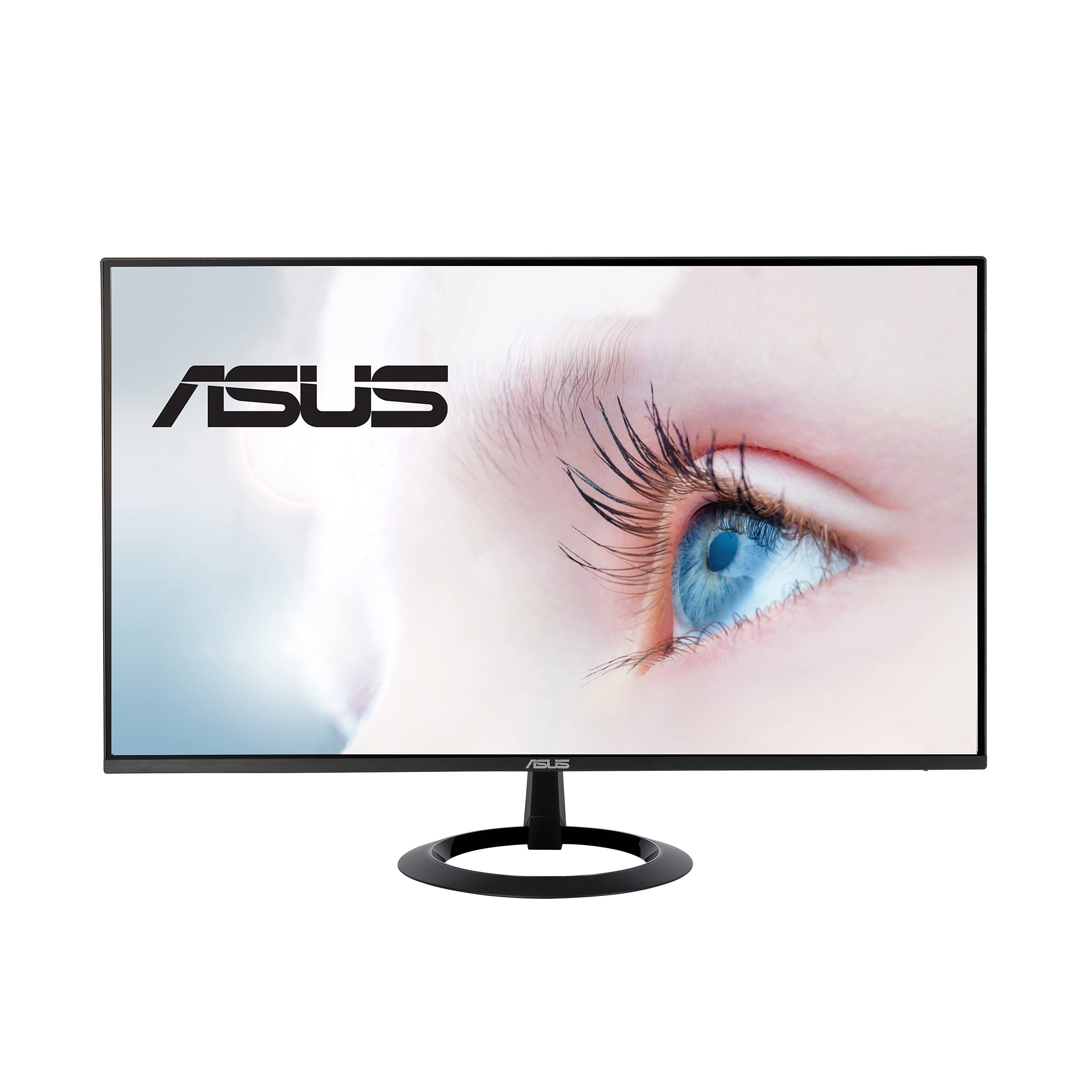 Asus 27” 1080P Monitor (VZ27EHE) - Full HD, IPS, 75Hz, 1ms, Adaptive-Sync/FreeSync, Low Blue Light, Flicker Free, Ultra-Slim, VESA Mountable, Frameless, HDMI, VGA