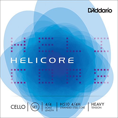  D'Addario D’Addario H510 Helicore Cello String Set, 4/4 Scale Heavy Tension (1 Set)– Stranded Steel Core for Optimum Playability and Clear, Warm Tone – Versatile and Durable – Sealed Pouch...