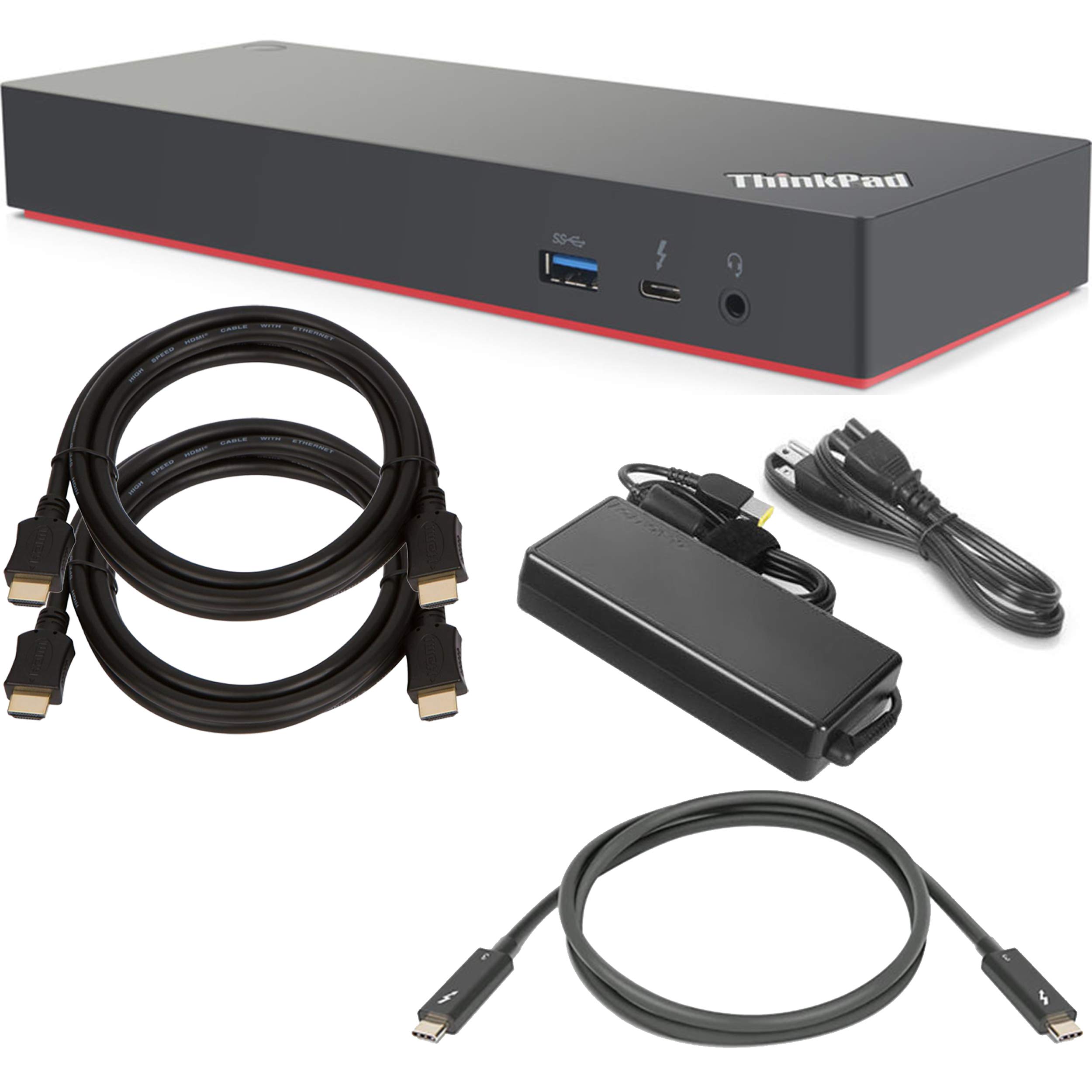 ShopSmart Deals Lenovo ThinkPad Thunderbolt 3 Dock Gen 2 Docking Station (135W) (40AN0135US) + SSD Starter Bundle