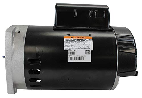 A.O. Smith B2853 1 HP, 3450 RPM, 1 Speed, 230/115 Volts, 6.6/13.2 Amps, 1.25 Service Factor, 56Y Frame, PSC, ODP Enclosure, Square Flange Pool Motor