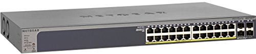 Netgear GS728TP-100NAS 24-Port Gigabit Ethernet Smart Managed Pro Switch, PoE/PoE+, 192w, 4 SFP, ProSAFE Lifetime Protection (GS728TP)