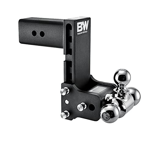 B&W Trailer Hitches Tow & Stow - Compatible with 2017-2022 Ford F350 with a 3" Receiver, Tri-Ball (1-7/8" x 2" x 2-5/16"), 7.5" Drop, 21,000 GTW - TS30049B
