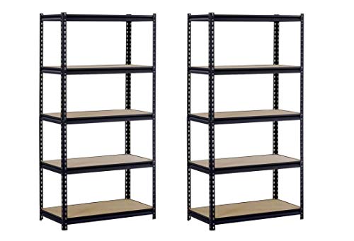 EDSAL UR245AZ-BLK Steel Storage Rack, 5 Adjustable Shel...