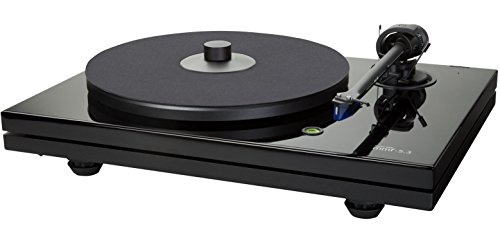 Music Hall MMF-5.3 Series Audiophile Turntable with Pre Mounted Ortofon 2M Blue Cartridge and Premium Carbon Fiber Tonearm (High-Gloss Black)