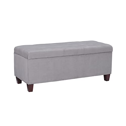 Linon Carmen Shoe Storage Ottoman, Grey, 20