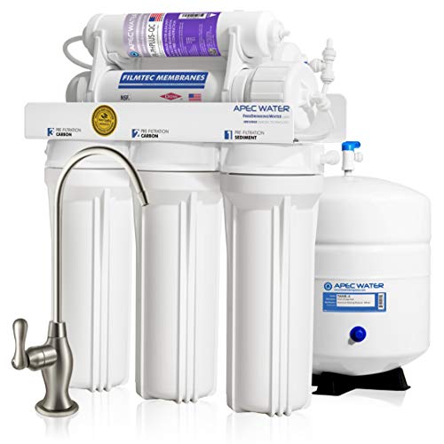APEC Water Systems APEC Top Tier Supreme Certified Alkaline Mineral pH+ High Output 90 GPD 6-Stage Ultra Safe Reverse Osmosis Drinking Water Filter System (ULTIMATE RO-PH90)