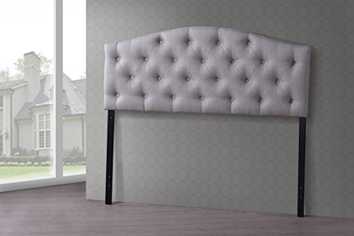 Wholesale Interiors Baxton Studio Myra Modern and Contemporary Faux Leather Upholstered Button-Tufted Scalloped Headboard