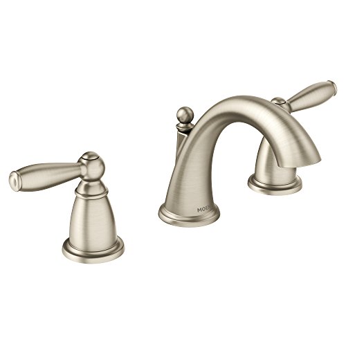 Moen T6620BN Brantford Two-Handle Low Arc Bathroom Faucet without Valve, Brushed Nickel