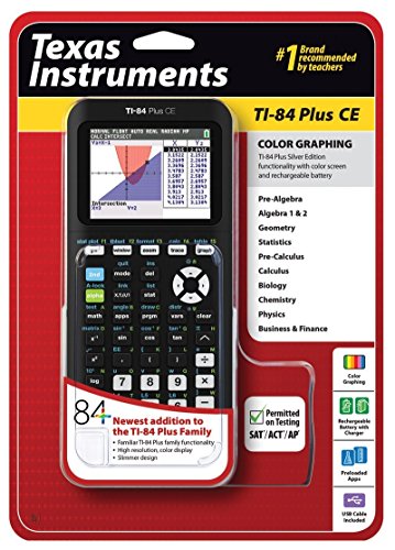 Texas Instruments TI-84 Plus CE Graphing Calculator, Bl...