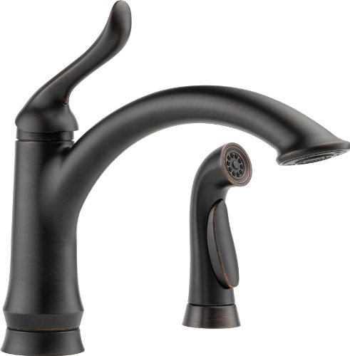 Delta Faucet Linden Single-Handle Kitchen Sink Faucet with Side Sprayer in Matching Finish, Venetian Bronze 4453-RB-DST