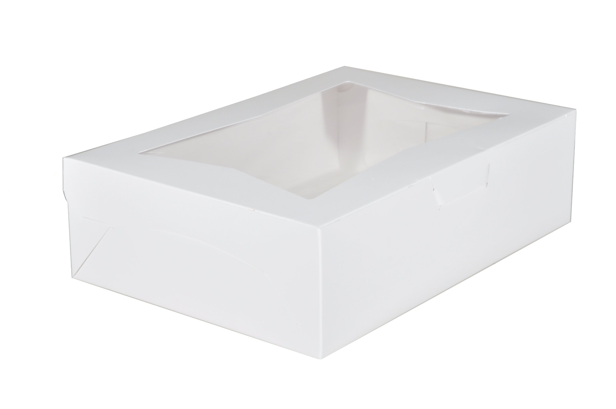 Southern Champion Tray 23093 Paperboard White Lock Corner Window Bakery Box, 14