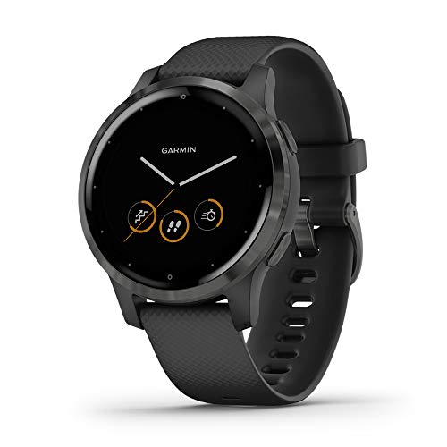 Garmin vívoactive 4S, Smaller-Sized GPS Smartwatch, Features Music, Body Energy Monitoring, Animated Workouts, Pulse Ox Sensors and More, Black, 40mm