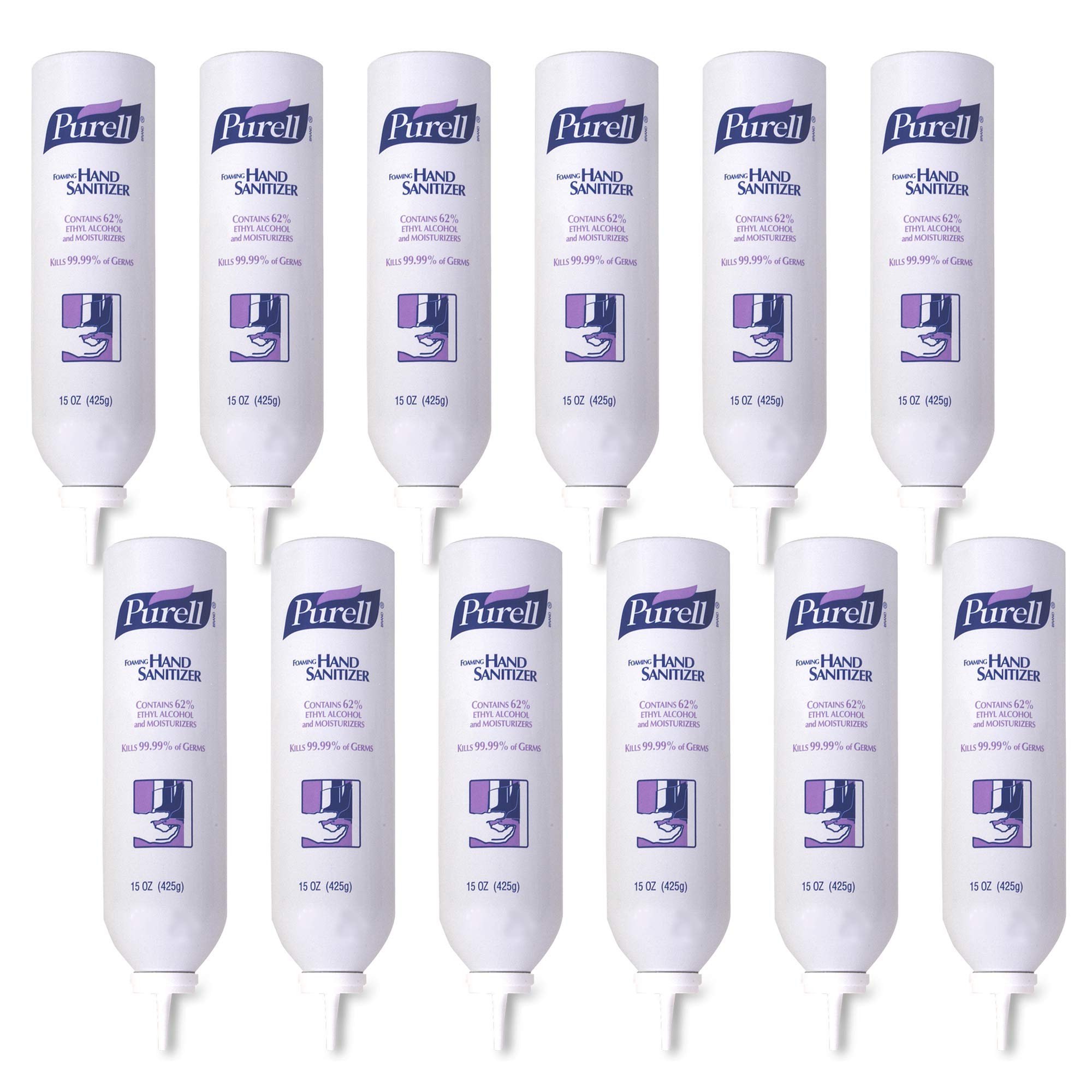 Purell Foaming Hand Sanitizer, 15 fl oz Foam Hand Sanitizer Refill for  APX Push-Style Dispenser (Pack of 12) - 9698-12