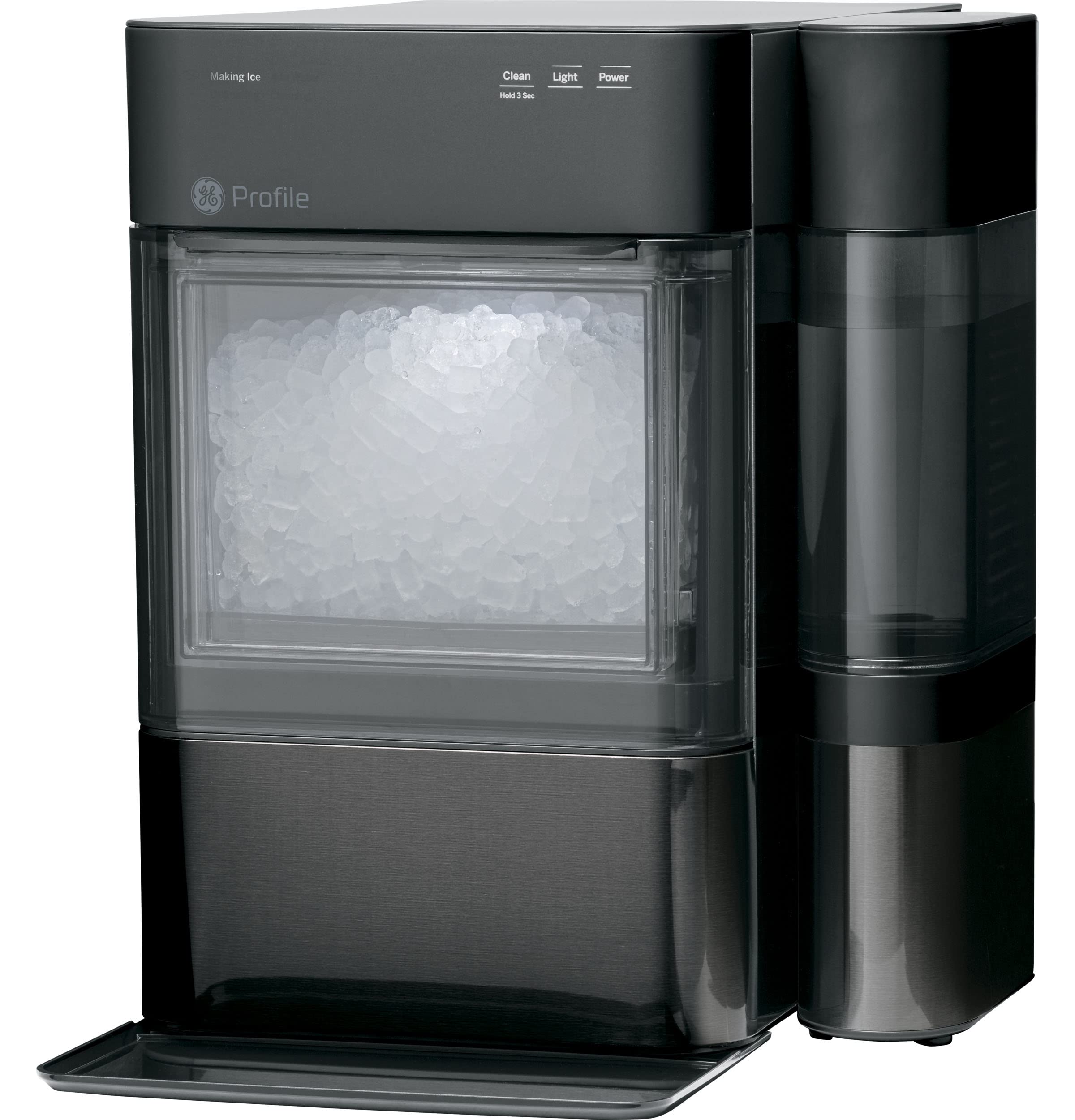 GE Profile Opal 2.0 | Countertop Nugt Ice Maker with Side Tank | Ice Machine with WiFi Connectivity | Smart Home Kitchen Essentials | Black Stainless