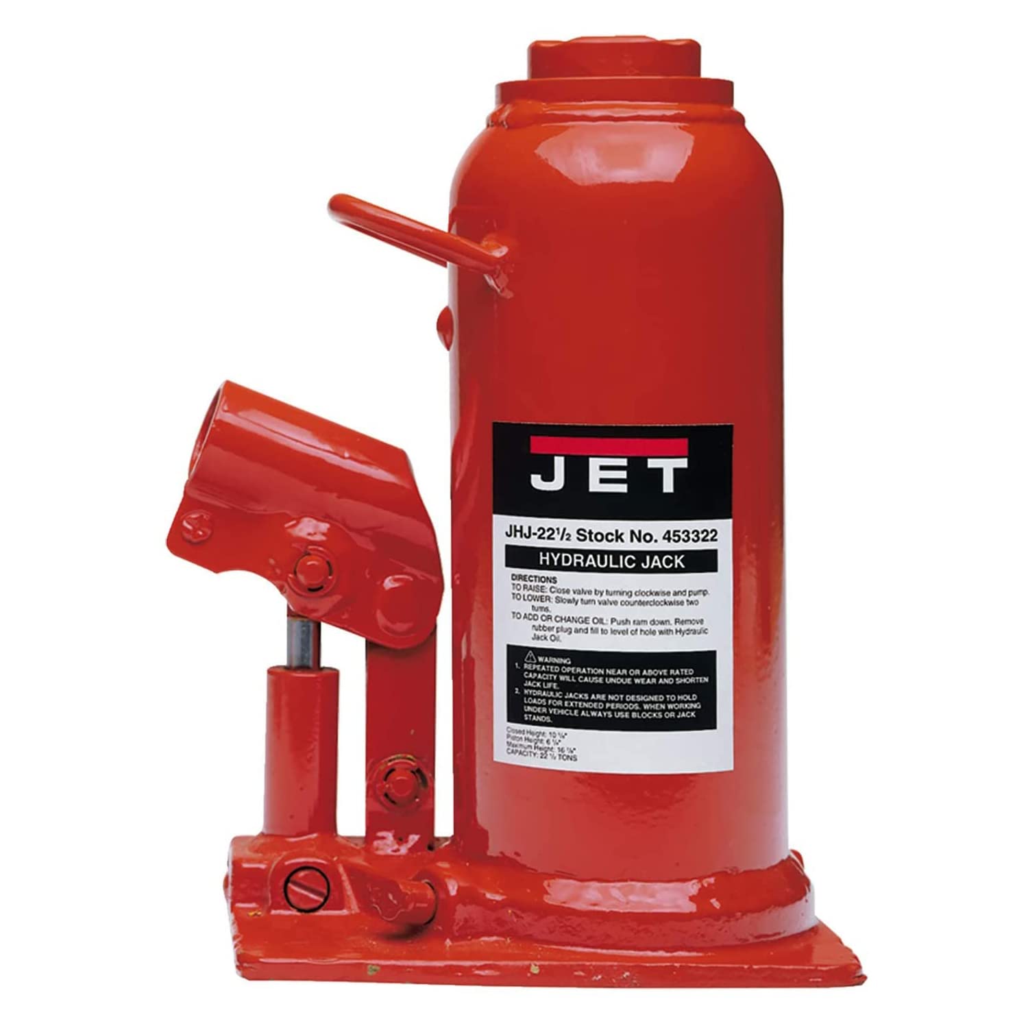 JET JHJ-22-1/2, 22-1/2-Ton Hydraulic Bottle Jack (453322)