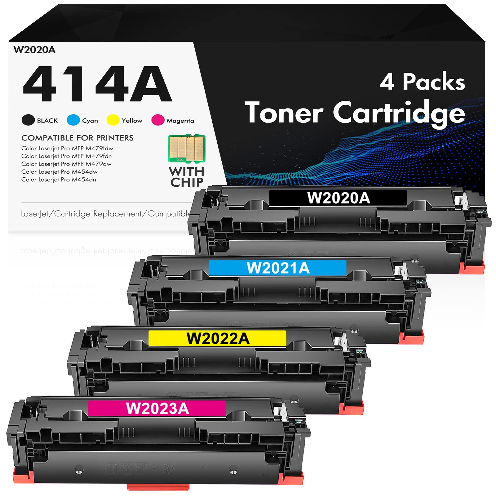 INFITONER 414A Toner Cartridges 4 Pack (with Chip) Comp...