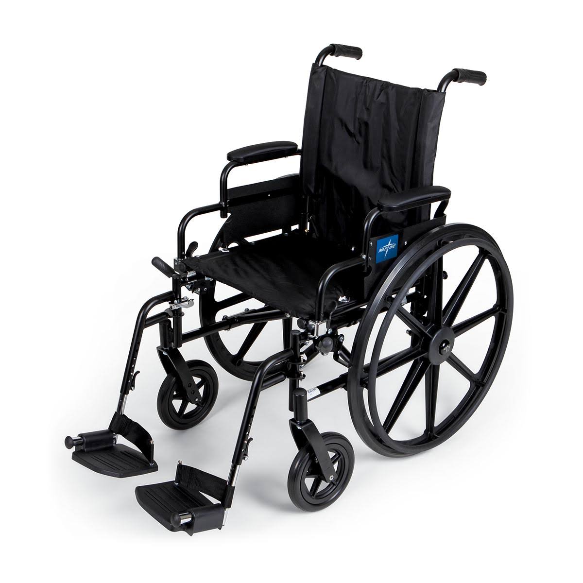 Medline Lightweight Wheelchair Model K4 - X-Wide, 22 Inch Seat, Black