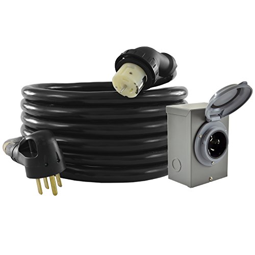 Conntek Amp DUO-RainSeal Kit NEMA 14-50P 4 Prong Temporary Power Cord with Inlet Box