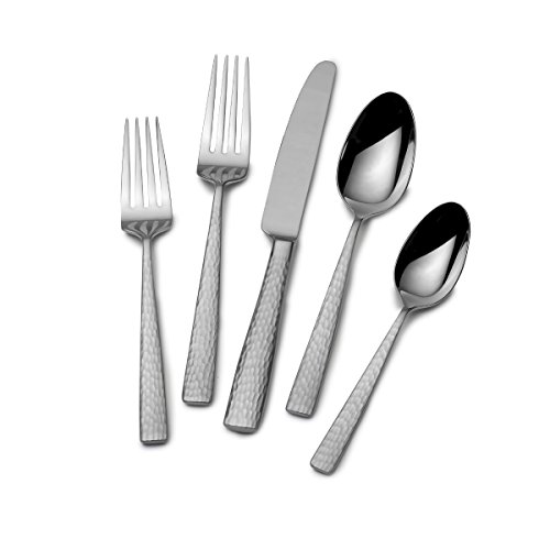 Mikasa QUICK, SIMPLE CLEANUP dishwasher safe 65-Piece 18/10 Stainless Steel Flatware Set with Serveware, Service for 12