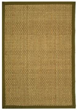 Safavieh Traditional Rug - Natural Fiber Seagrass With Cotton Border/Polypropylene Backing -Natural/Olive Style-A Natural/Olive/Traditional/12'L x 9'W/Large Rectangle