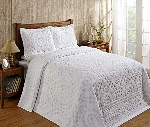 Better Trends Rio Collection in Floral Design 100% Cotton Tufted Chenille