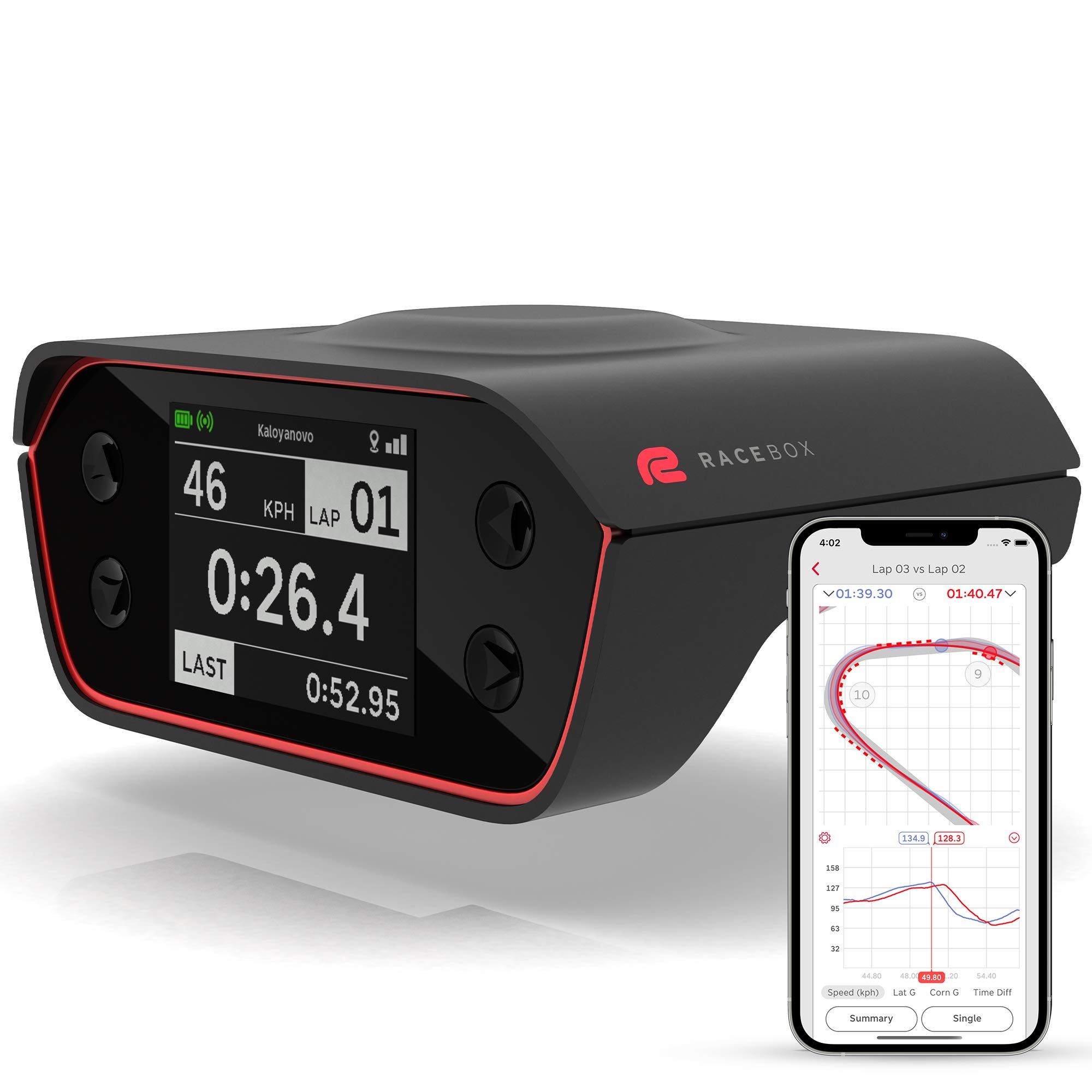 RaceBox 10Hz GPS Official Based Performance Meter Box with Mobile App - Car Lap Timer and Drag Meter - Racing Accelerometer Data Logger