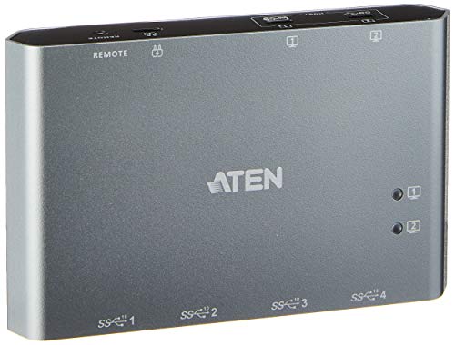ATEN 2-Port USB-C Gen 2 Sharing Switch with Power Pass-through - USB 3.1 (Gen 2) Type C - External - 4 USB Port(s) - Mac, PC