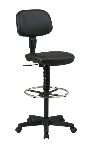 Office Star DC Series Drafting Chair with Sculptured Seat with Adjustable Foot Ring