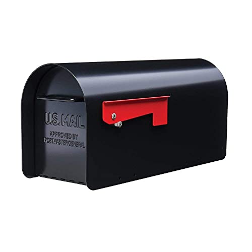 Gilbraltar Mailboxes Gibraltar Mailboxes Ironside Large Capacity Galvanized Steel Black, Post-Mount Mailbox, MB801B