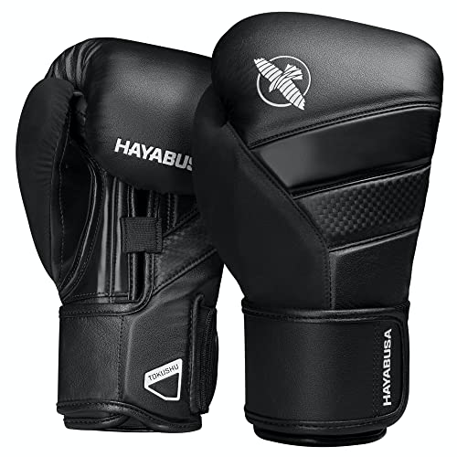 Hayabusa T3 Boxing Gloves for Men and Women Wrist and Knuckle Protection, Dual-X Hook and Loop Closure, Splinted Wrist Support, 5 Layer Foam Knuckle Padding