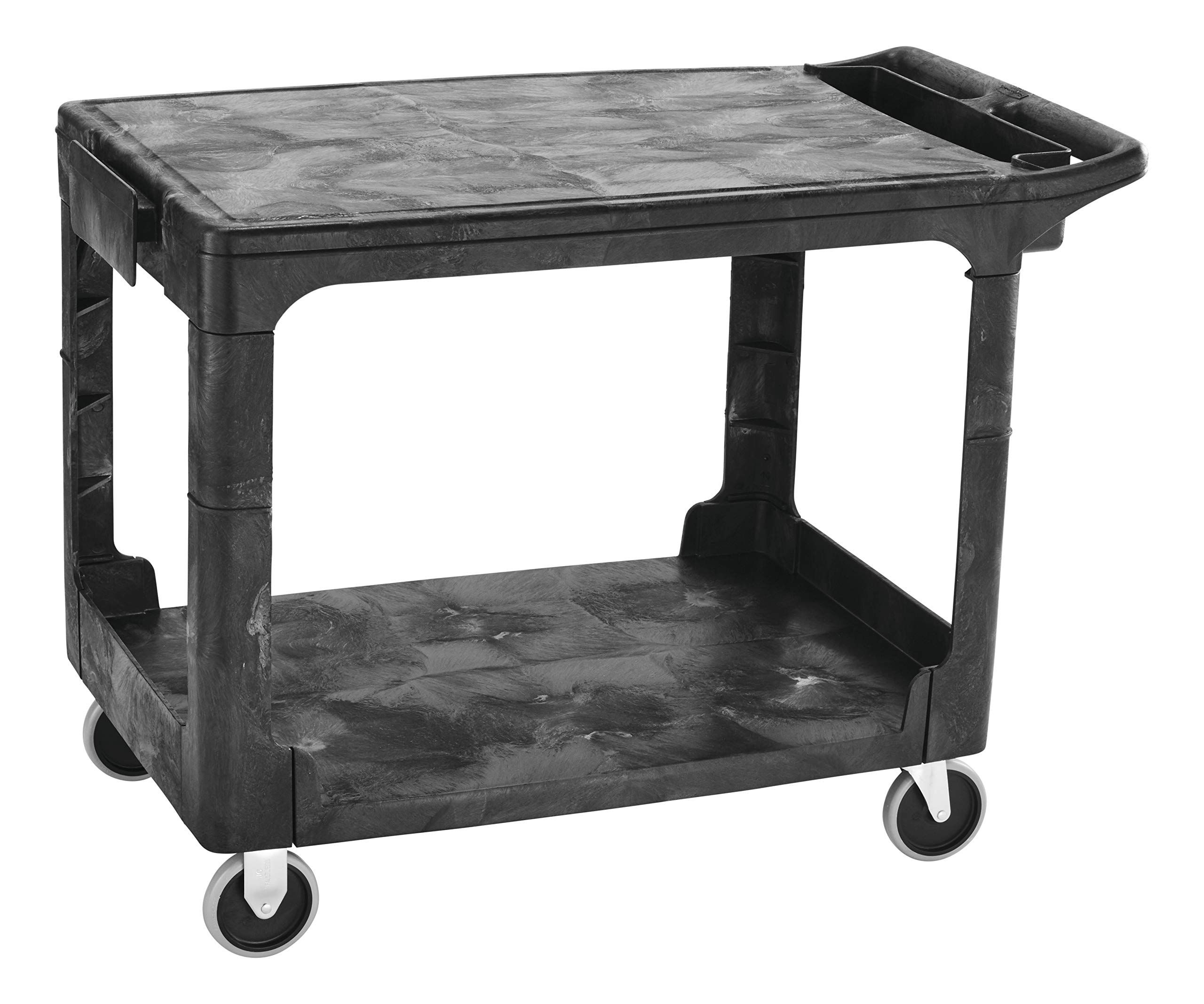 Rubbermaid Commercial Products Rubbermaid FG450500 Black 500 lbs Capacity Utility Cart with Two Shelves