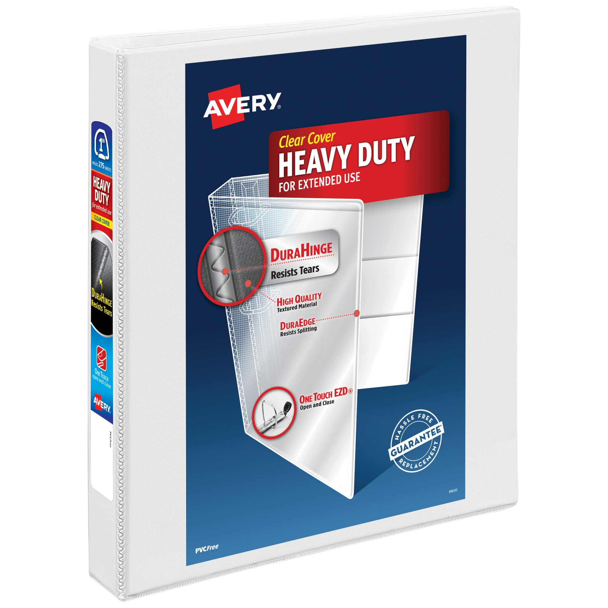 Avery Heavy Duty View 3 Ring Binder, 4" One Touch Slant Ring