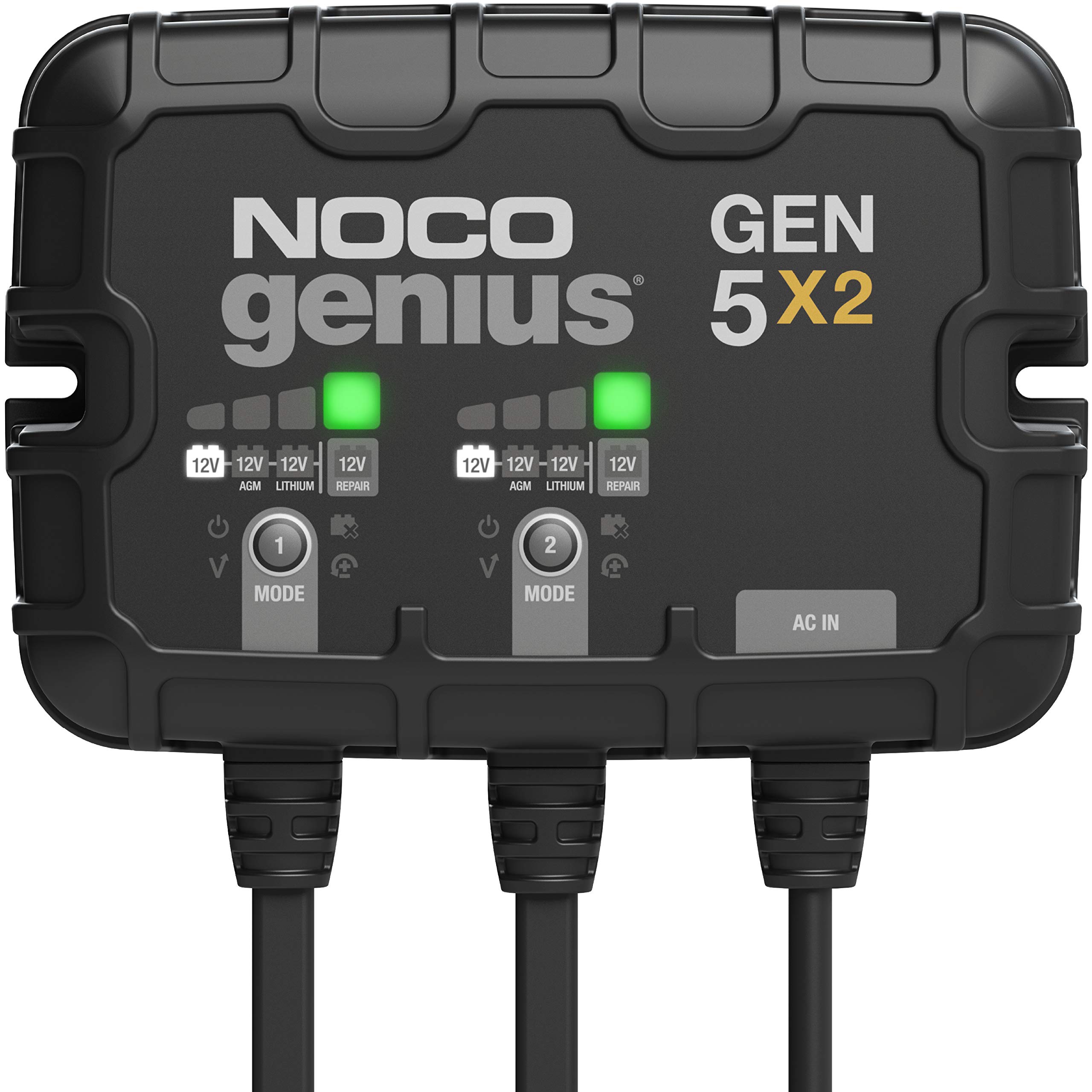 NOCO Genius GEN5X2, 2-Bank, 10A (5A/Bank) Smart Marine ...