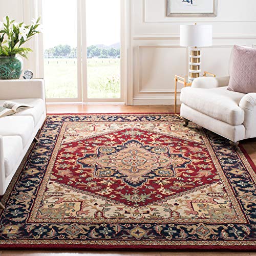 Safavieh Heritage Collection HG625A Handcrafted Traditional Oriental Heriz Medallion Red Wool Area Rug (5' x 8')